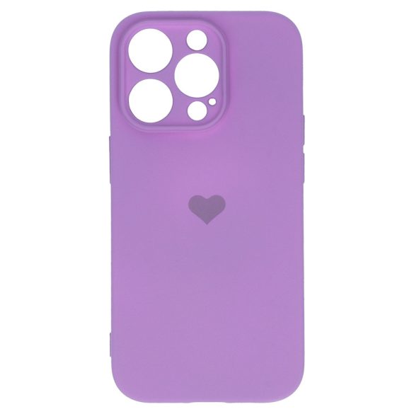 Vennus Silicone Heart Case iPhone 14 Pro Max hátlap, tok, lila