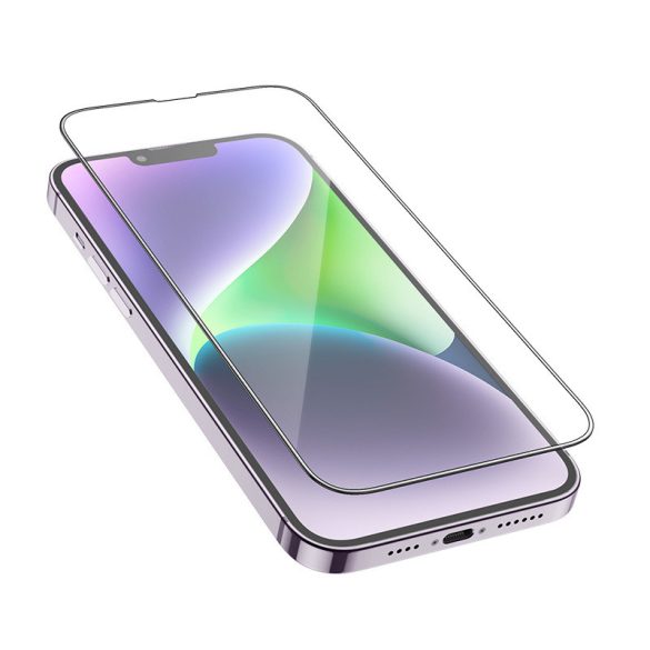 Borofone iPhone 14 Pro Max BF3 Full Glue teljes kijelzős edzett üvegfólia (tempered glass) 9H keménységű, fekete