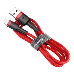  Baseus Cafule CALKLF-A09 USB-C/lightning adat- és töltőkábel, 2.4A, 0.5m, piros-fekete