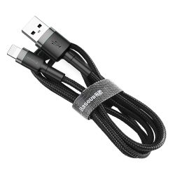   Baseus Cafule CALKLF-AG1 USB/lightning adat- és töltőkábel, 2.4A, 0.5m, fekete-grafitszürke