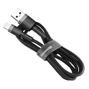 Baseus Cafule CALKLF-AG1 USB/lightning adat- és töltőkábel, 2.4A, 0.5m, fekete-grafitszürke