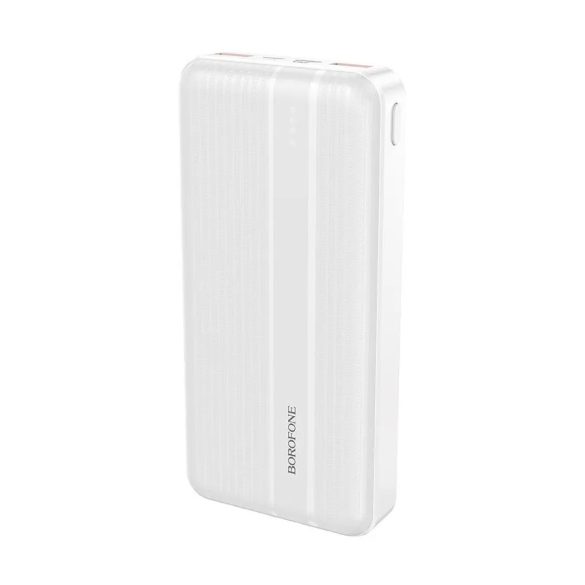 Borofone BJ9A Uranus PD QC 3.0 Power Bank, hordozható külső akkumulátor 2xUSB/USB-C, 20000 mAh, 22.5W, fehér