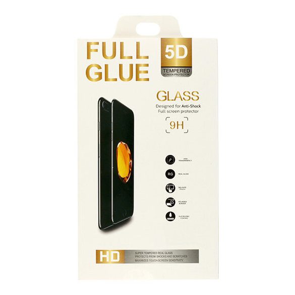 Huawei P Smart (2019) 5D Full Glue teljes kijelzős edzett üvegfólia (tempered glass) 9H keménységű, fekete