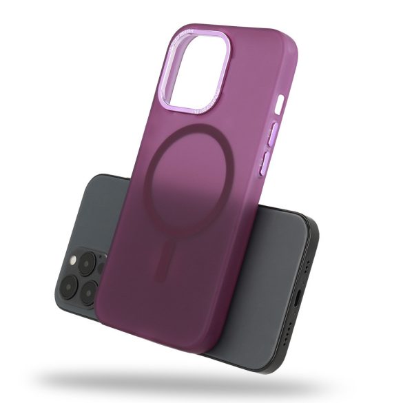 Magnetic Frosted Case iPhone 13/14 Magsafe kompatibilis hátlap, tok, lila