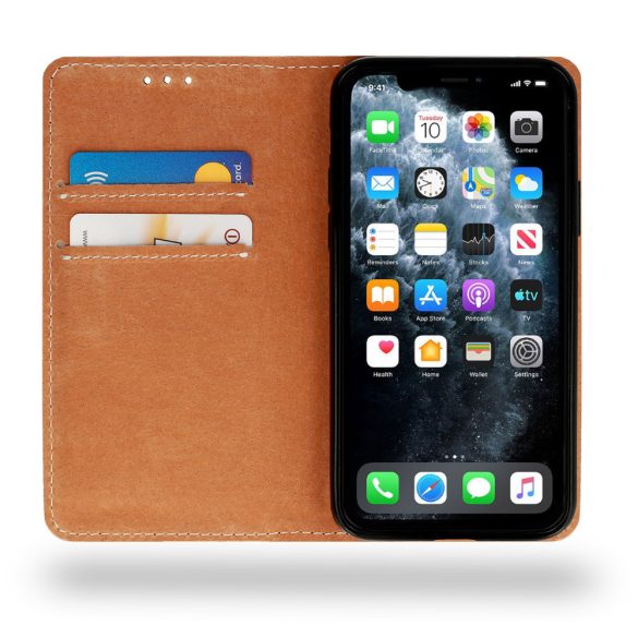Book Special Case Xiaomi Redmi 10 eredeti bőr oldalra nyíló tok, barna