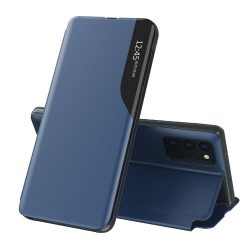   Eco Leather View Case Xiaomi Redmi Note 10/10S oldalra nyíló tok, sötétkék