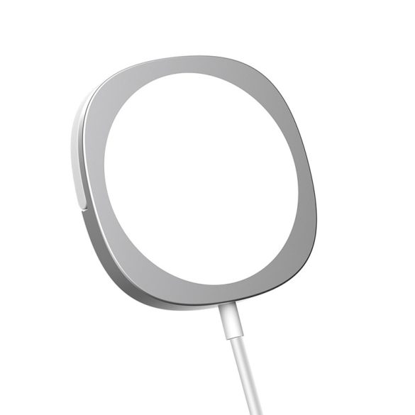 C03 Wireless Charger Qi, MagSafe kompatibilis vezeték nélküli töltő, 15W, 2A fekete