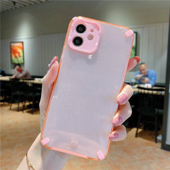 Armor Glitter Case iPhone 11 Pro ütésálló hátlap, tok, rózsaszín