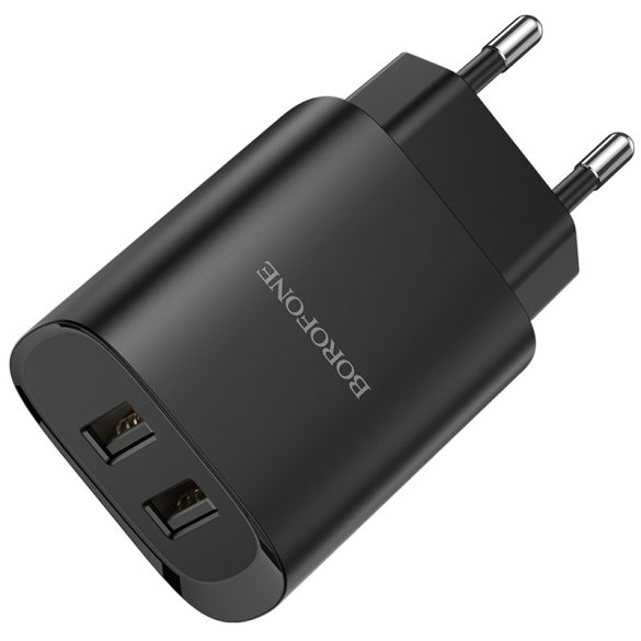 Borofone BN2 Hálózati töltő adapter 2xUSB 2.1A, fekete