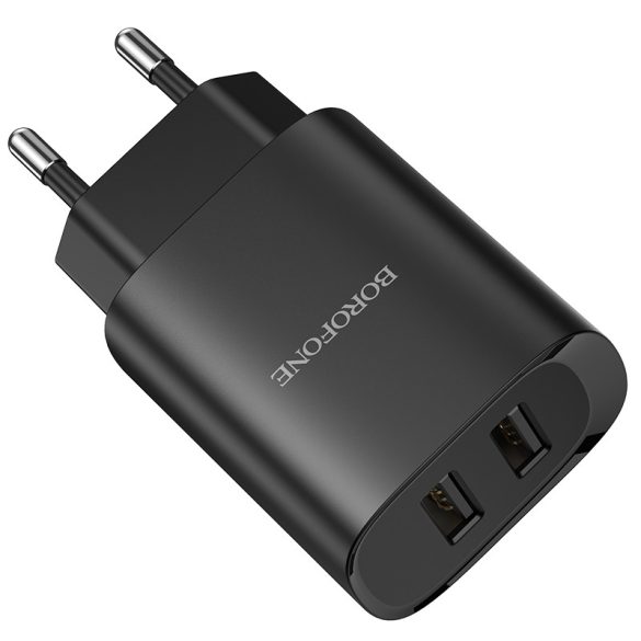 Borofone BN2 Hálózati töltő adapter 2xUSB 2.1A, fekete