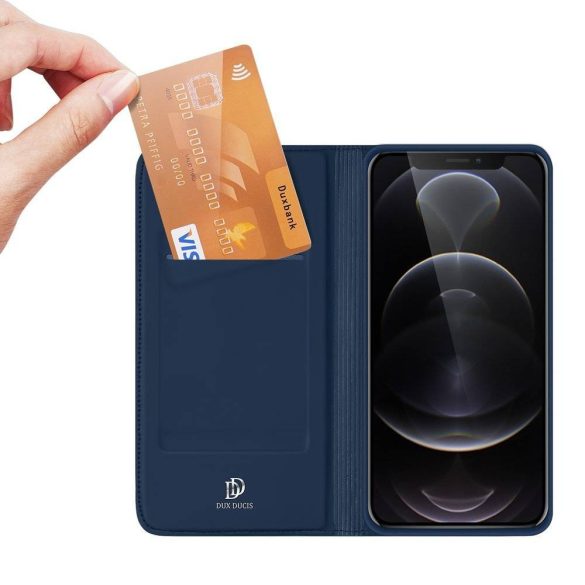 Dux Ducis Skin Pro iPhone 13 Pro Max oldalra nyíló tok, sötétkék