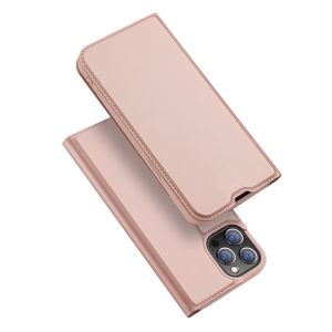 Dux Ducis Skin Pro iPhone 13 Pro Max oldalra nyíló tok, rozé arany