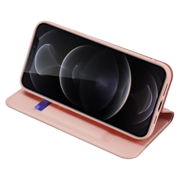 Dux Ducis Skin Pro iPhone 13 Pro Max oldalra nyíló tok, rozé arany