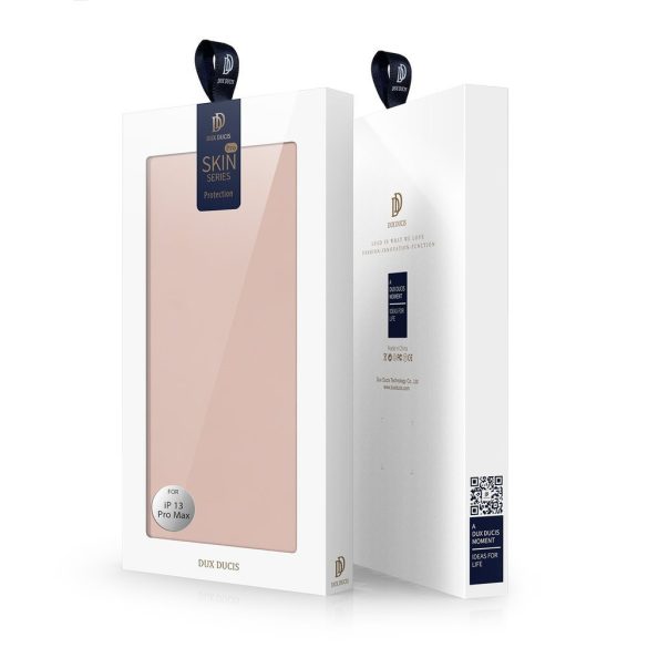 Dux Ducis Skin Pro iPhone 13 Pro Max oldalra nyíló tok, rozé arany