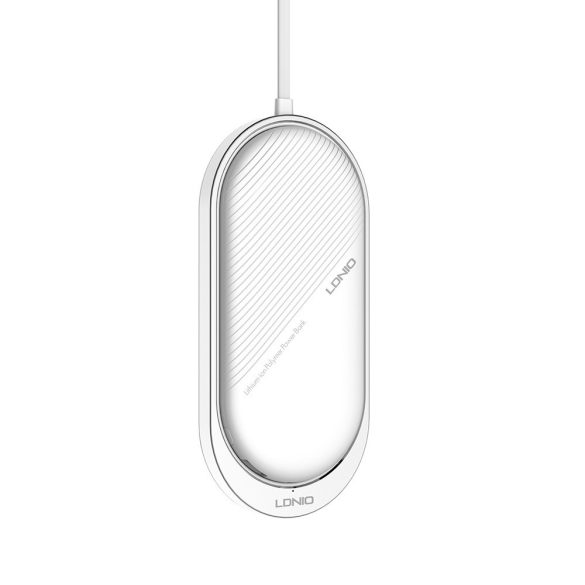 Ldnio PL1011 Power Bank hordozható külső akkumulátor, 2xUSB, USB/ Micro USB + USB/Lightning 10000mAh, fehér