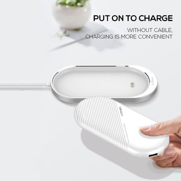 Ldnio PL1011 Power Bank hordozható külső akkumulátor, 2xUSB, USB/ Micro USB + USB/Lightning 10000mAh, fehér