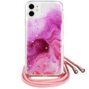 Rope Glitter case iPhone 11 Pro hátlap, tok, rózsaszín