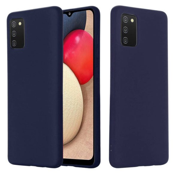 Silicone Case Samsung Galaxy A02S szilikon hátlap, tok, sötétkék