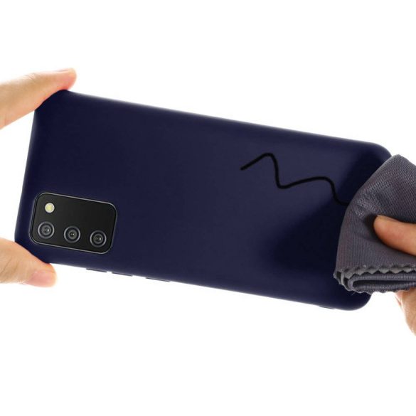 Silicone Case Samsung Galaxy A02S szilikon hátlap, tok, sötétkék