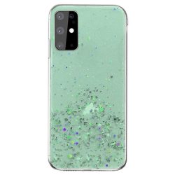 Liquid Glitter Samsung Galaxy A41 hátlap, tok, zöld