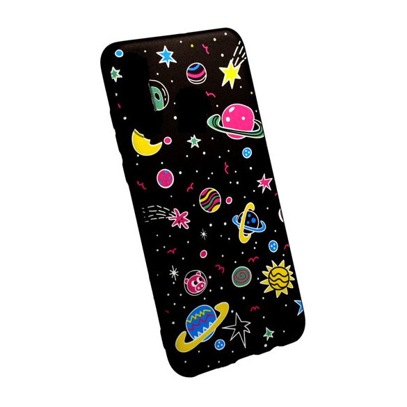 Slim Case Art Planet2 Samsung Galaxy A7 (2018) szilikon hátlap, tok, mintás, fekete
