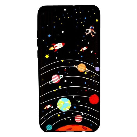 Slim Case Art Planet Samsung Galaxy A7 (2018) szilikon hátlap, tok, mintás, fekete
