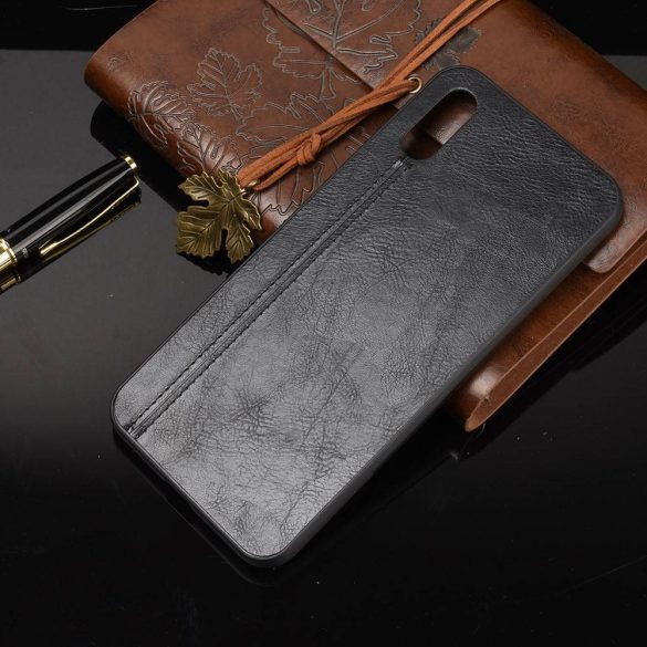 Leather Slim Case Xiaomi Redmi 9A/9AT/9i eredeti bőr, hátlap, tok, fekete