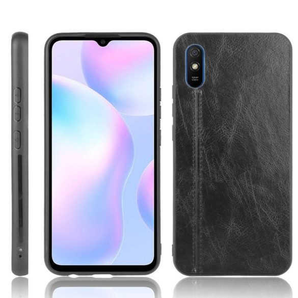 Leather Slim Case Xiaomi Redmi 9A/9AT/9i eredeti bőr, hátlap, tok, fekete