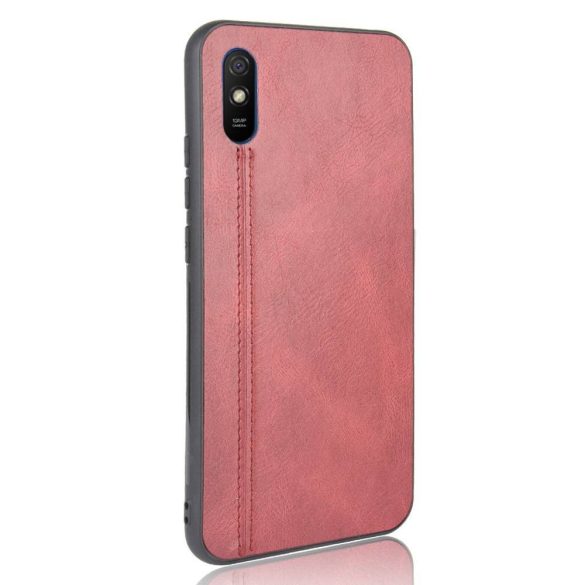 Leather Slim Case Xiaomi Redmi 9A/9AT/9i eredeti bőr, hátlap, tok, piros