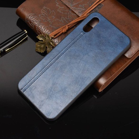 Leather Slim Case Xiaomi Redmi 9A/9AT/9i eredeti bőr, hátlap, tok, kék