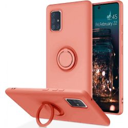   Silicone Ring Magnetic Samsung Galaxy A71 hátlap, tok, rózsaszín