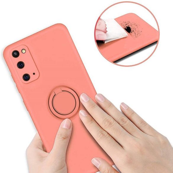 Silicone Ring Magnetic Xiaomi Redmi Note 10/10S hátlap, tok, rózsaszín