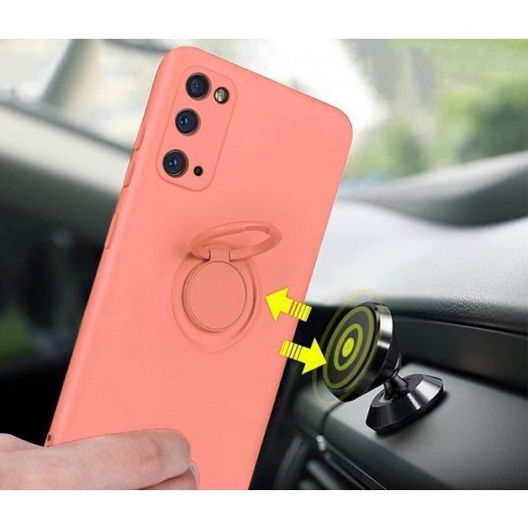 Silicone Ring Magnetic Xiaomi Redmi Note 10/10S hátlap, tok, rózsaszín