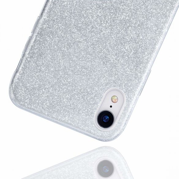 Glitter Case Samsung Galaxy S20 Plus hátlap, tok, ezüst