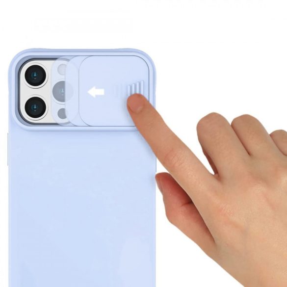 Silicone Lens Xiaomi Redmi Note 9 hátlap, tok, világoskék