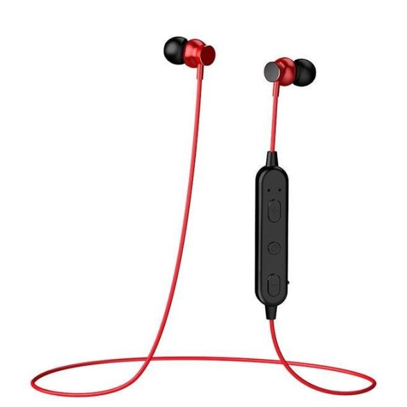 Kaku Magnetic Sports KSC-447 Wireless, Bluetooth vezeték nélküli headset, fülhallgató, piros