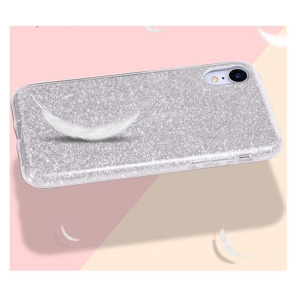 Glitter Case Samsung Galaxy A10 hátlap, tok, ezüst