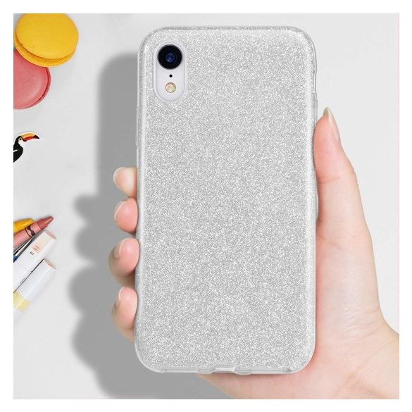 Glitter Case Samsung Galaxy A10 hátlap, tok, ezüst