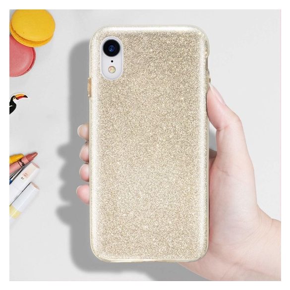 Glitter Case Samsung Galaxy A30 hátlap, tok, arany