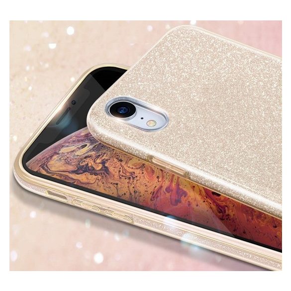 Glitter Case Samsung Galaxy A30 hátlap, tok, arany