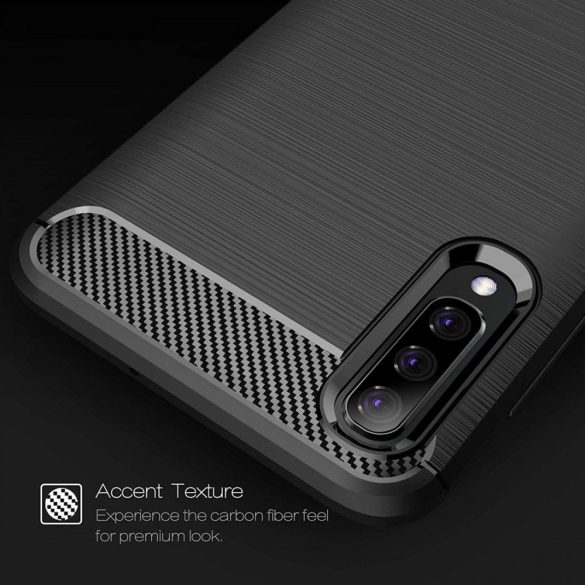 Back Case Carbon Flexi Samsung Galaxy A80 hátlap, tok, fekete