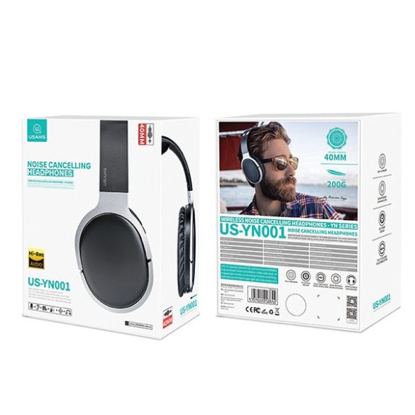 USAMS US-YN001 Bluetooth vezeték nélküli fejhallgató, fekete