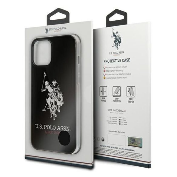U.S. Polo iPhone 12 Pro Max Big Horse hátlap, tok, fekete