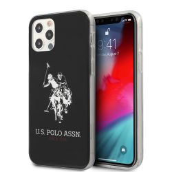 U.S. Polo iPhone 12/12 Pro Big Horse hátlap, tok, fekete