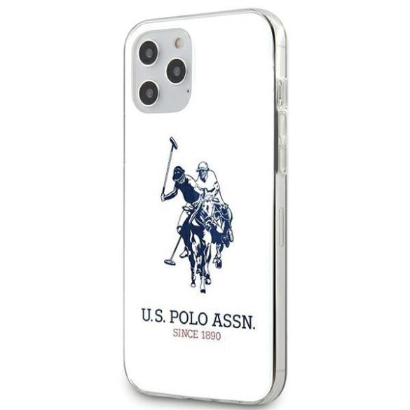 U.S. Polo iPhone iPhone 12/12 Pro Shiny Big Logo hátlap, tok, fehér