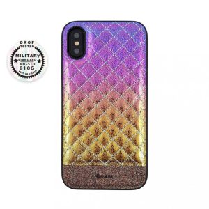 Uunique iPhone X/XS Dip Dye Metallic Hard Shell hátlap, tok, szivárvány, színes