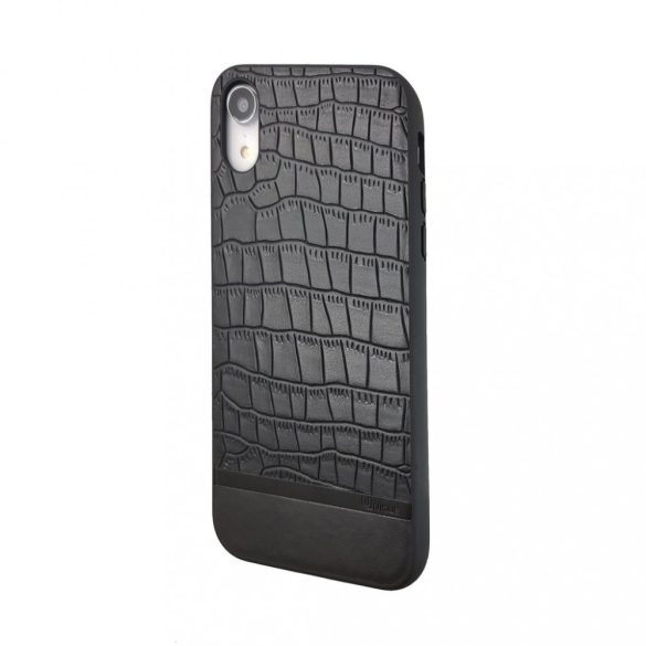 Uunique iPhone Xr Mode Luxe Croc II Hard Shell hátlap, tok, fekete