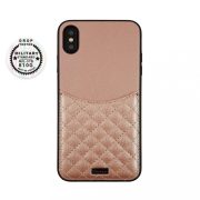   Uunique iPhone Xs Max Quilted Shimmer Pocket Hard Shell hátlap, tok kártyatartóval, bársonyarany