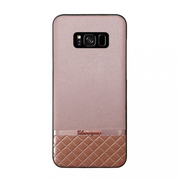 Uunique Samsung Galaxy S8 Plus Metallic Saffiano Hard Shell hátlap, tok, rózsaszín