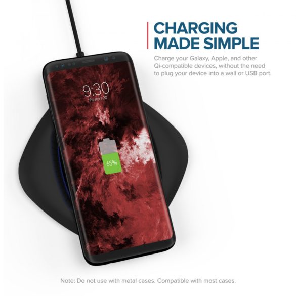 Zizo Boost wireless charging pad, vezeték nélküli töltő, fekete